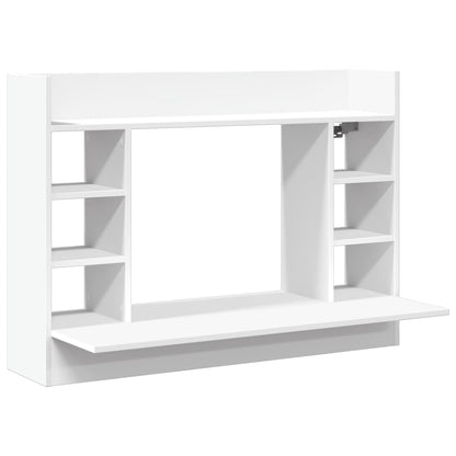 vidaXL Wall-Mounted Desk White 105x48x75 cm Engineered Wood 2