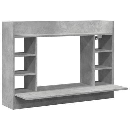 vidaXL Wall-Mounted Desk Concrete Grey 105x48x75 cm Engineered Wood 2