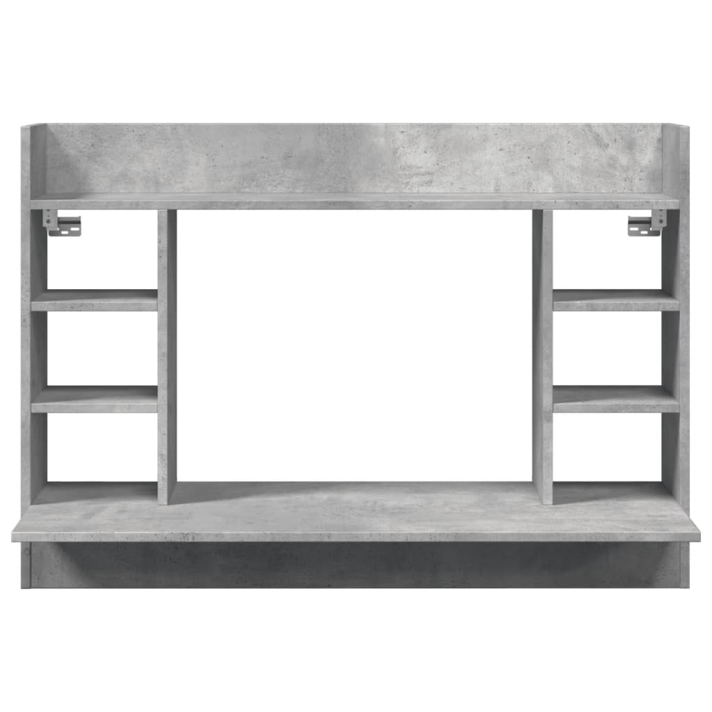 vidaXL Wall-Mounted Desk Concrete Grey 105x48x75 cm Engineered Wood 4