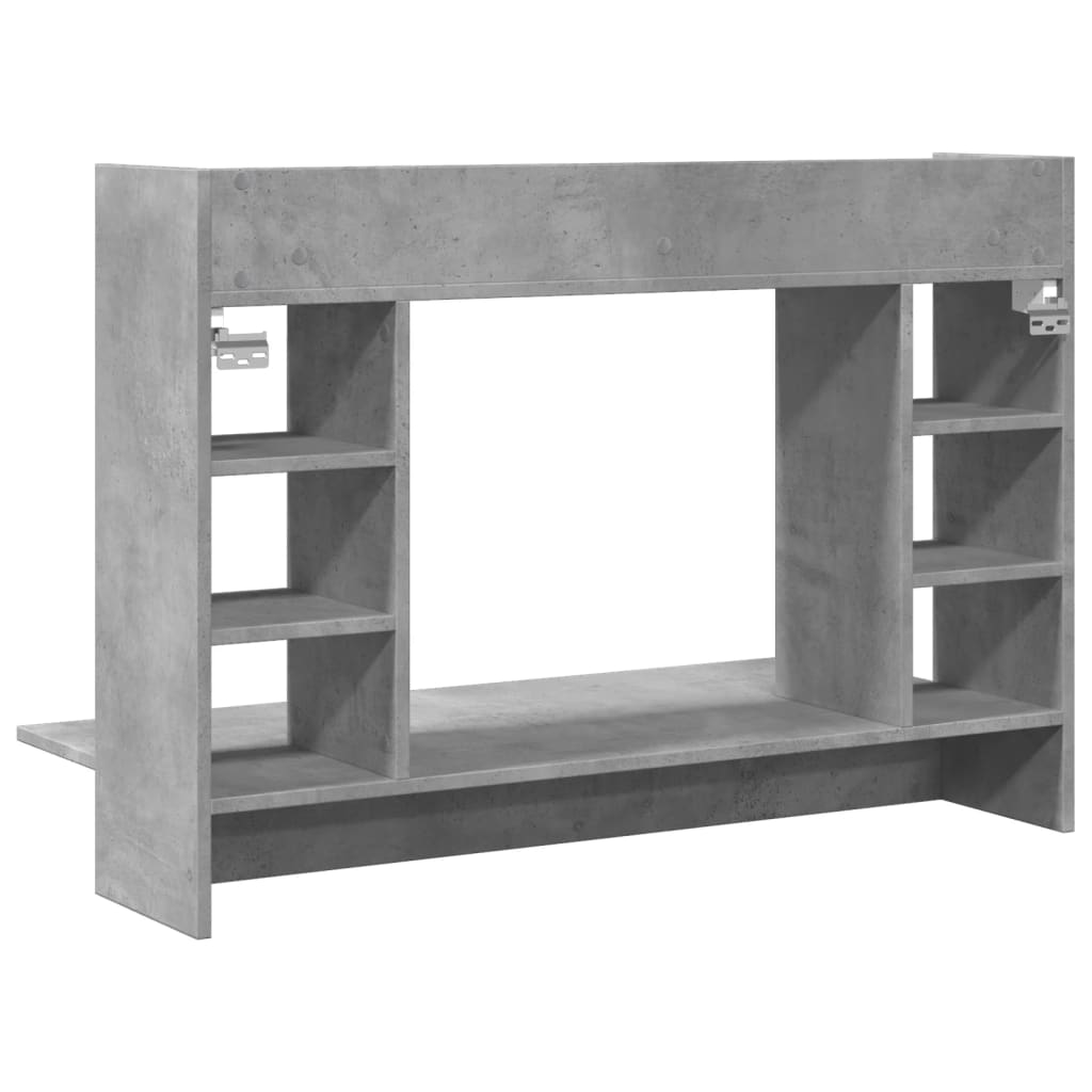 vidaXL Wall-Mounted Desk Concrete Grey 105x48x75 cm Engineered Wood 6