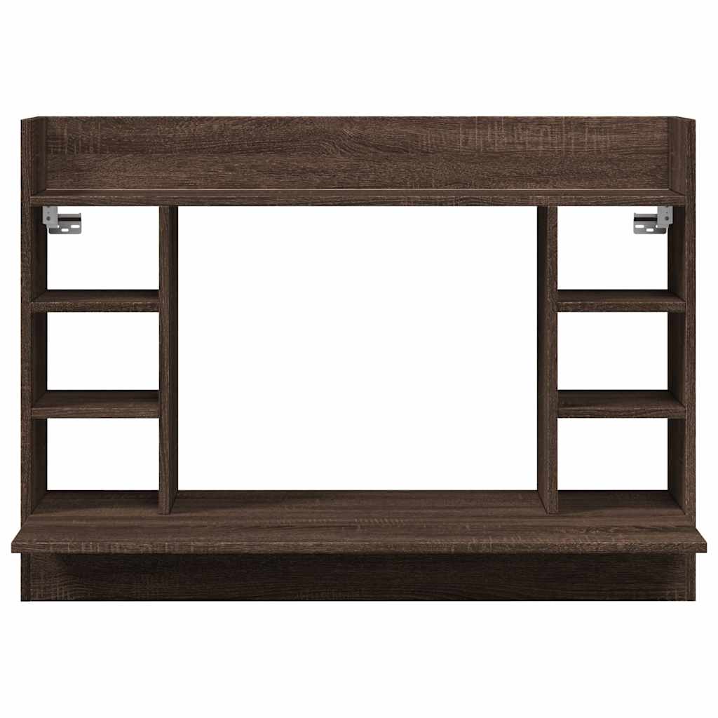 vidaXL Wall-Mounted Desk Brown Oak 105x48x75 cm Engineered Wood 4
