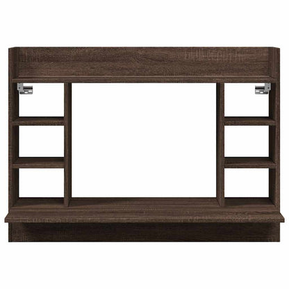 vidaXL Wall-Mounted Desk Brown Oak 105x48x75 cm Engineered Wood 4