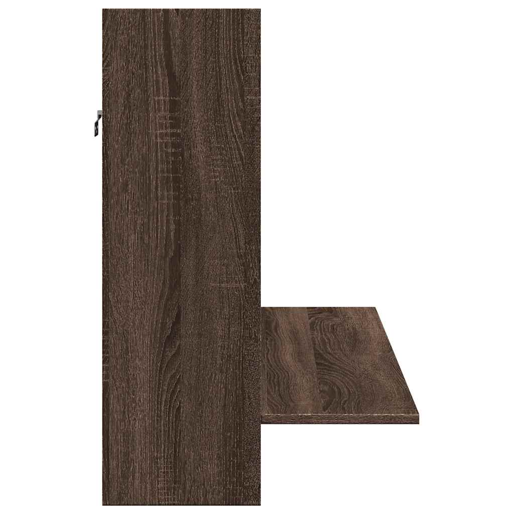 vidaXL Wall-Mounted Desk Brown Oak 105x48x75 cm Engineered Wood 5
