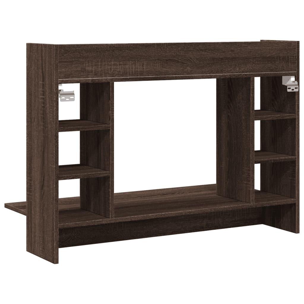 vidaXL Wall-Mounted Desk Brown Oak 105x48x75 cm Engineered Wood 6