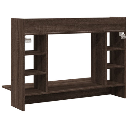 vidaXL Wall-Mounted Desk Brown Oak 105x48x75 cm Engineered Wood 6