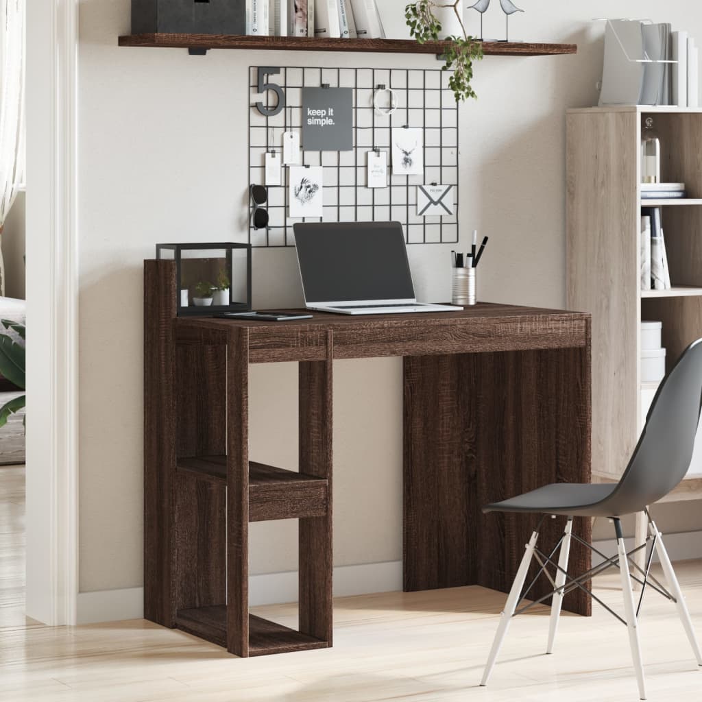 vidaXL Office Desk Brown Oak 103.5x56.5x94 cm Engineered Wood 3