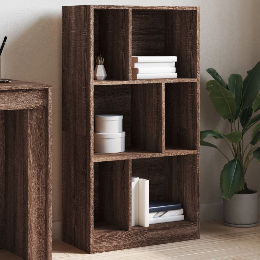 vidaXL Bookcase Brown Oak 57x28.5x107.5 cm Engineered Wood 1