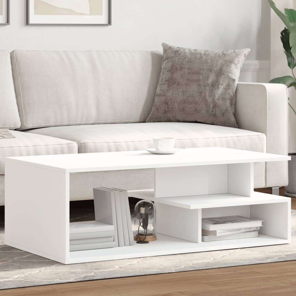 vidaXL Coffee Table White 102x55x35 cm Engineered Wood 1