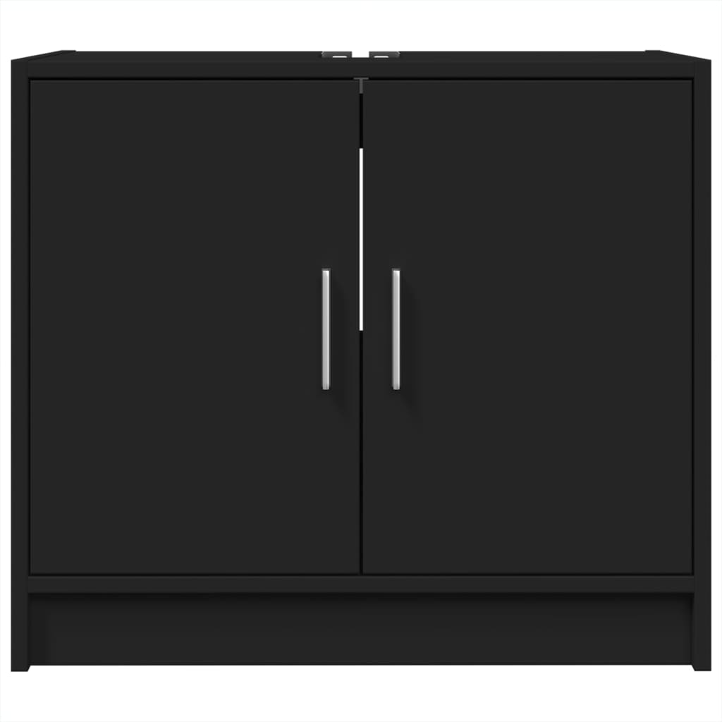 vidaXL Sink Cabinet Black 63x29x55 cm Engineered Wood 4