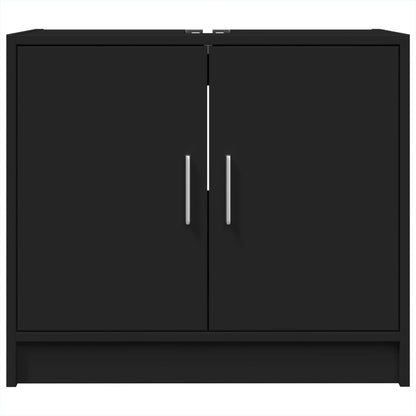 vidaXL Sink Cabinet Black 63x29x55 cm Engineered Wood 4