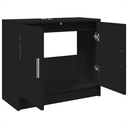 vidaXL Sink Cabinet Black 63x29x55 cm Engineered Wood 5