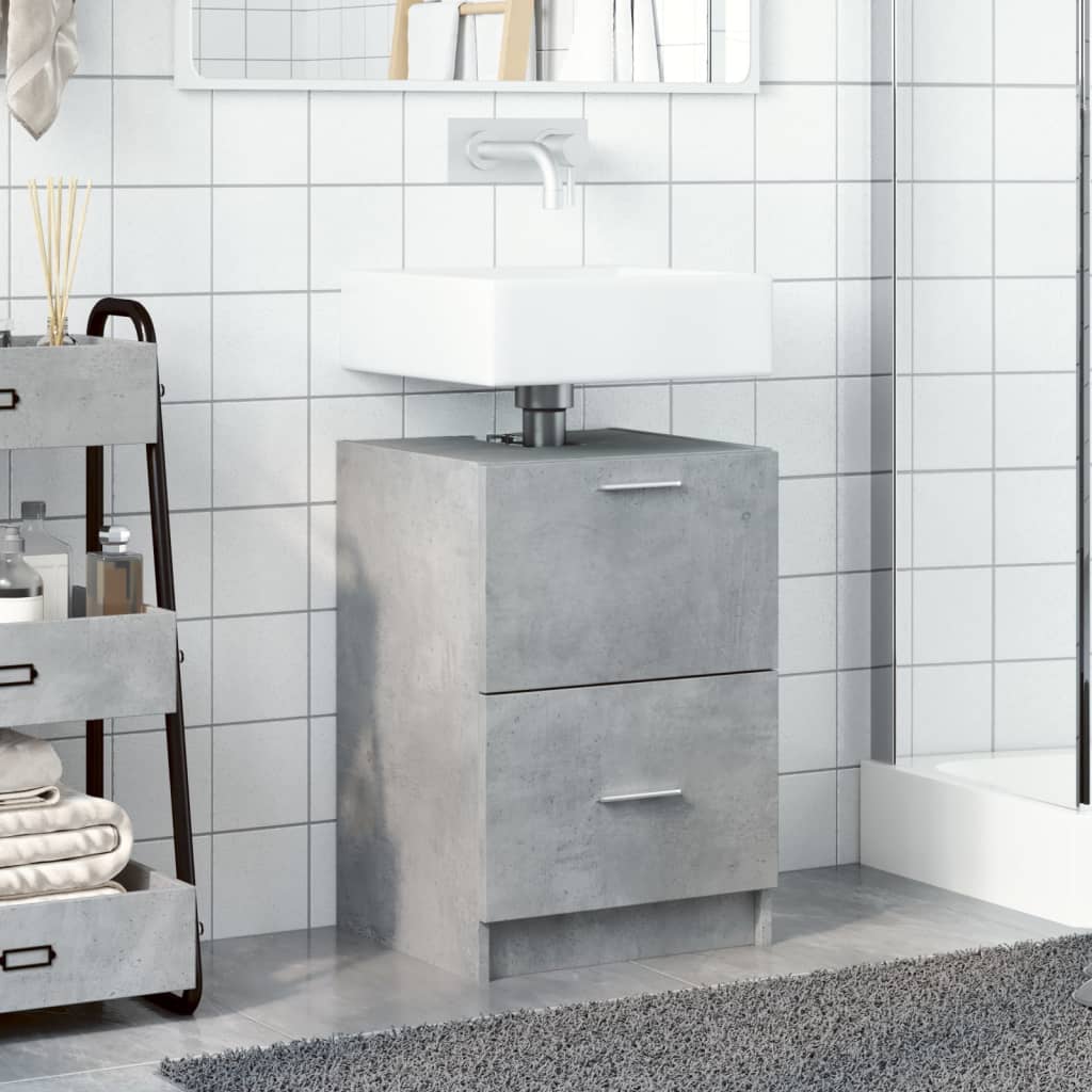 vidaXL Sink Cabinet Concrete Grey 40x37x59 cm Engineered Wood 3