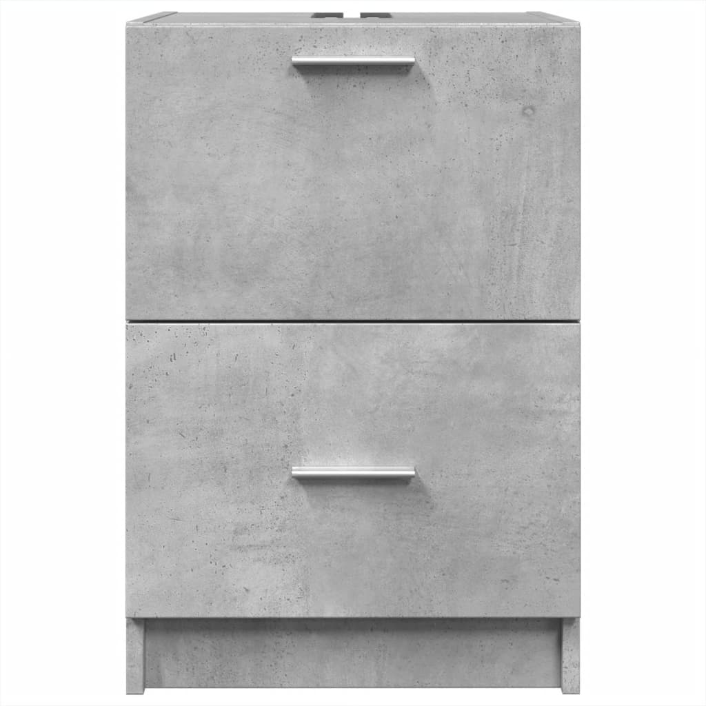 vidaXL Sink Cabinet Concrete Grey 40x37x59 cm Engineered Wood 4