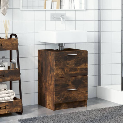 vidaXL Sink Cabinet | Smoked Oak | Engineered Wood | 40x37x59 cm 3