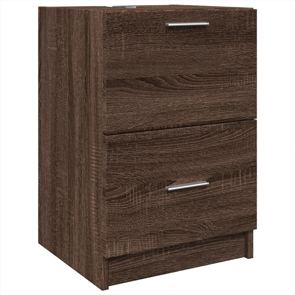 vidaXL Sink Cabinet | Brown Oak | Engineered Wood | 40cm x 37cm x 59cm 2