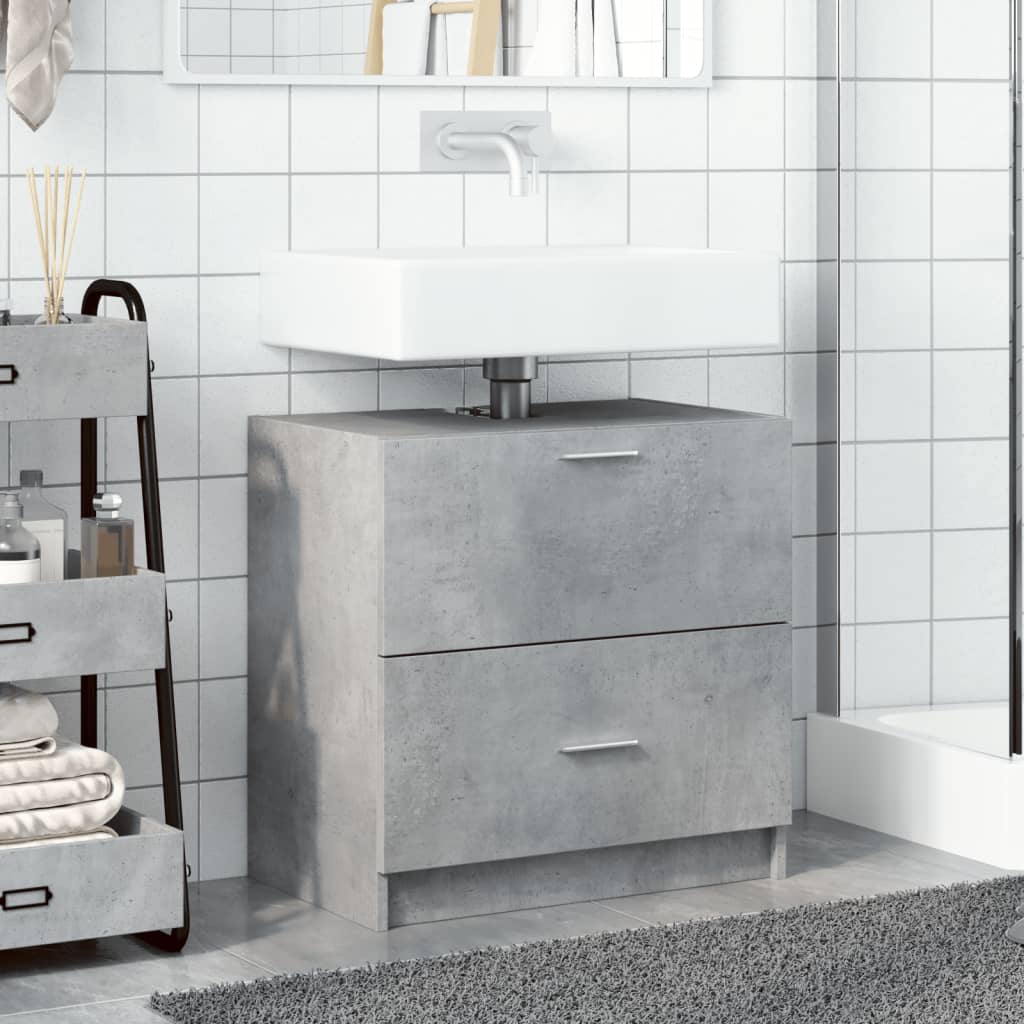 vidaXL Sink Cabinet | Concrete grey | Engineered wood | Regular | Sink Cabinet 3