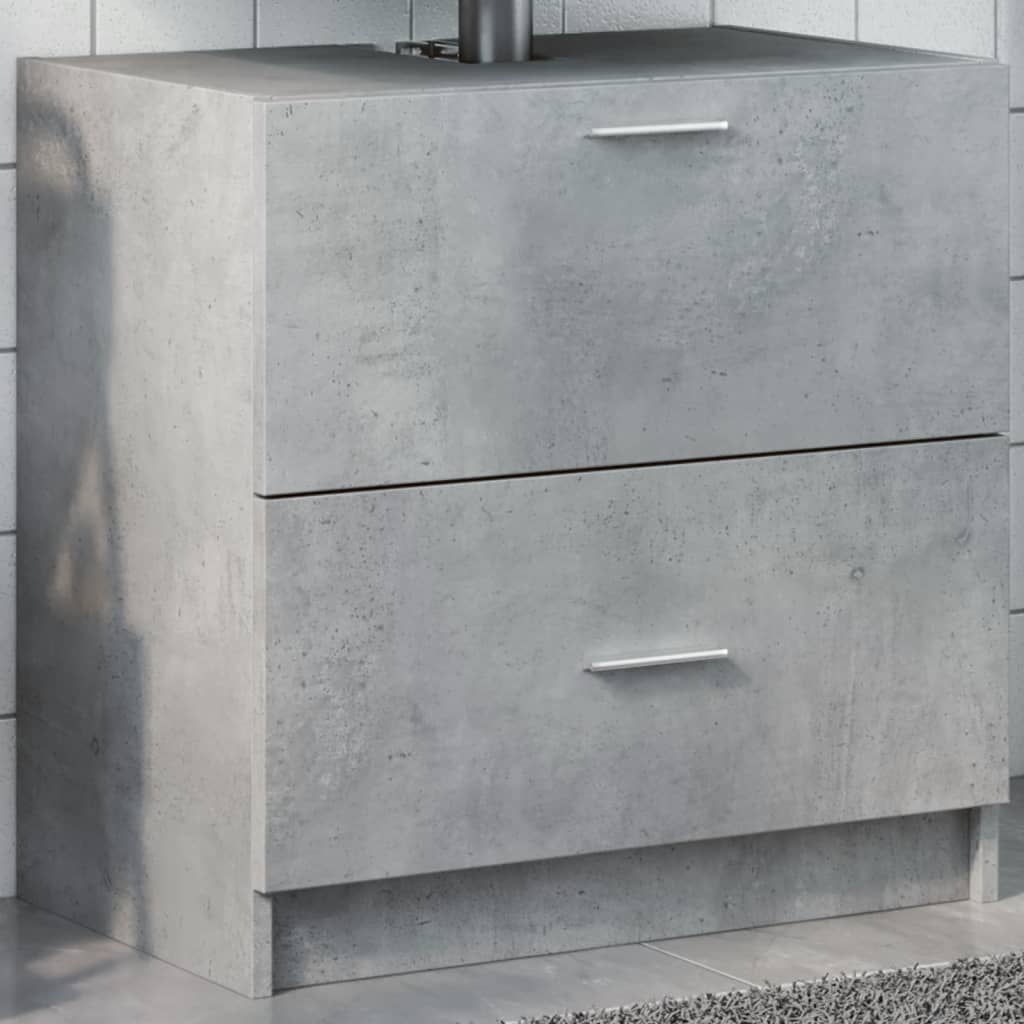 vidaXL Sink Cabinet | Concrete grey | Engineered wood | Regular | Sink Cabinet 1