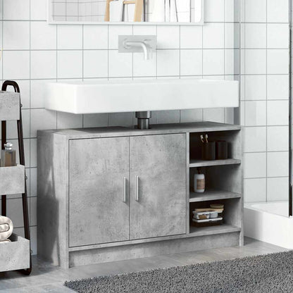 vidaXL Sink Cabinet Concrete Grey 90x29x55 cm Engineered Wood 3