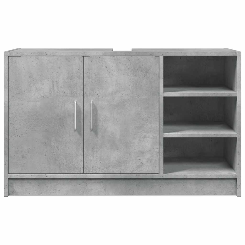 vidaXL Sink Cabinet Concrete Grey 90x29x55 cm Engineered Wood 4