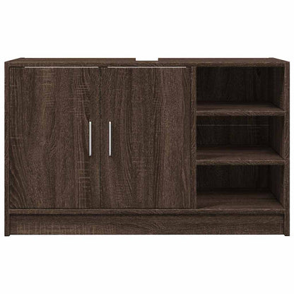 vidaXL Sink Cabinet Brown Oak 90x29x55 cm Engineered Wood 4