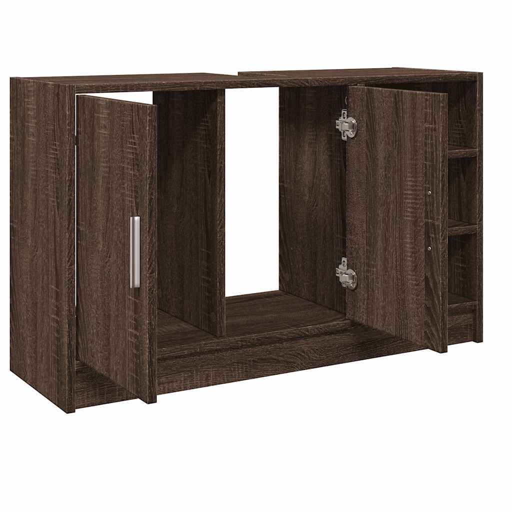 vidaXL Sink Cabinet Brown Oak 90x29x55 cm Engineered Wood 5