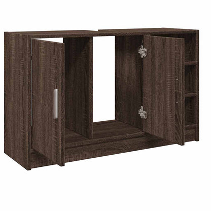 vidaXL Sink Cabinet Brown Oak 90x29x55 cm Engineered Wood 5