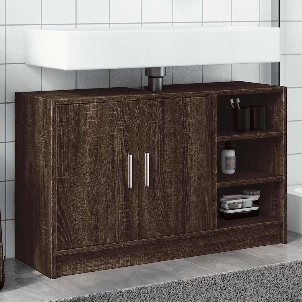 vidaXL Sink Cabinet Brown Oak 90x29x55 cm Engineered Wood 1