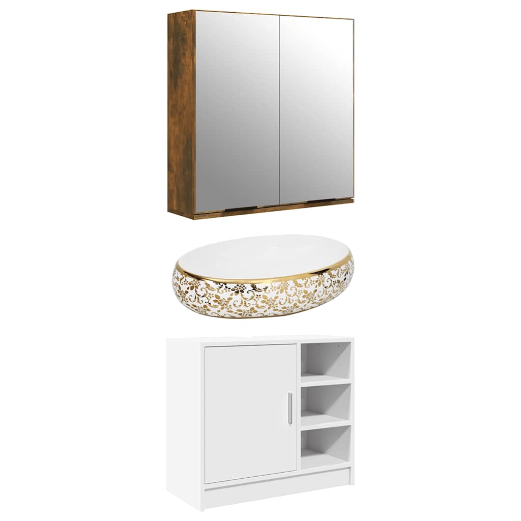 vidaXL Sink Cabinet White 63x29x55 cm Engineered Wood 4