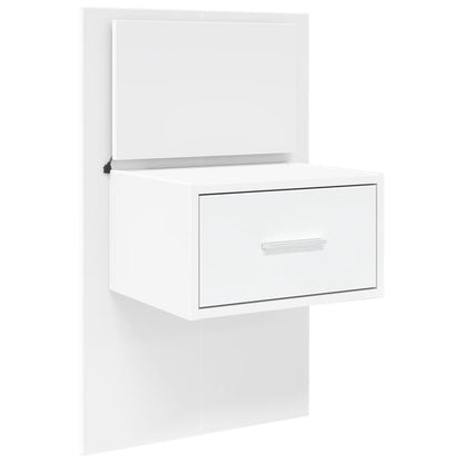 vidaXL Wall-mounted Bedside Cabinet with LED Lights White 3
