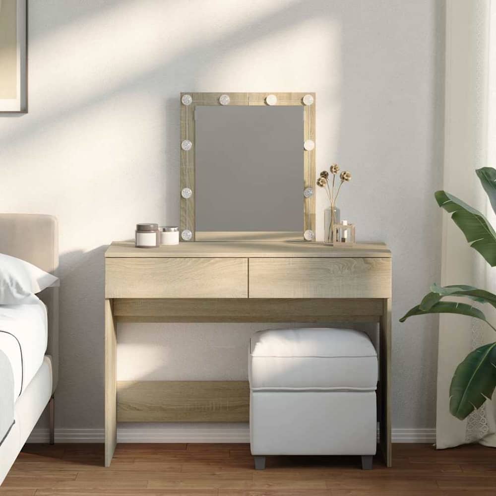 Dressing Table with LED 100x40x130 cm Sonoma oak
