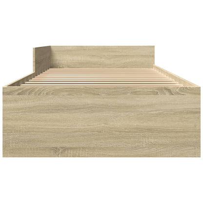 vidaXL Bed Frame without Mattress Sonoma Oak 100x200 cm Engineered Wood 5