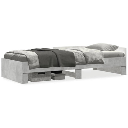 vidaXL Bed Frame without Mattress Concrete Grey 100x200 cm Engineered Wood 2