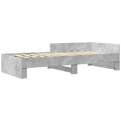 vidaXL Bed Frame without Mattress Concrete Grey 100x200 cm Engineered Wood 3