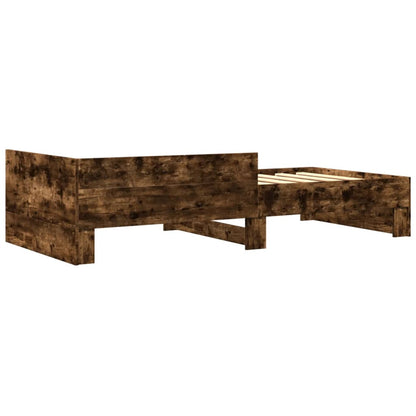 vidaXL Bed Frame without Mattress Smoked Oak 100x200 cm Engineered Wood 6