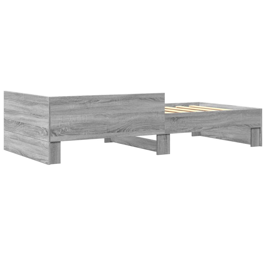 vidaXL Bed Frame without Mattress Grey Sonoma 100x200 cm Engineered Wood 6