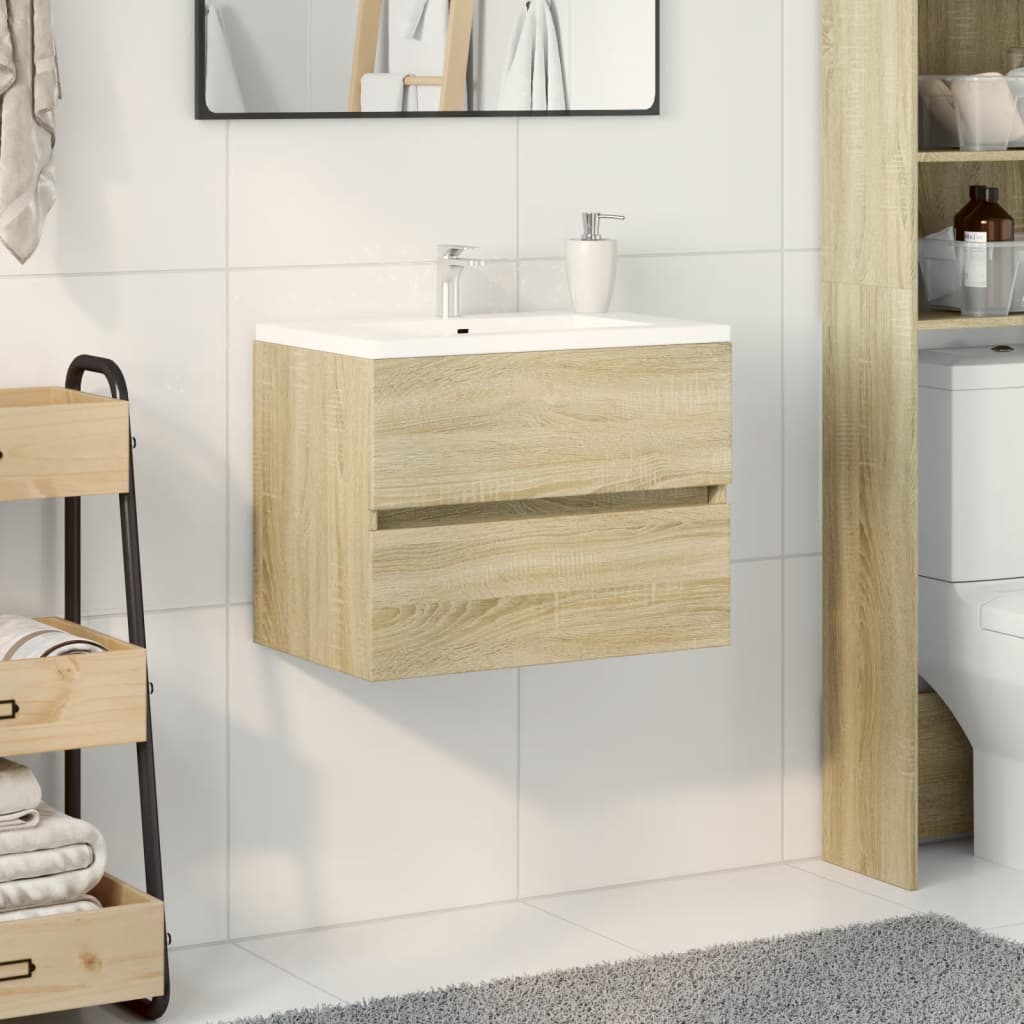 vidaXL Sink Cabinet Sonoma Oak 60x38.5x45 cm Engineered Wood 1