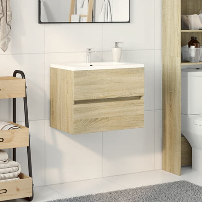 vidaXL Sink Cabinet Sonoma Oak 60x38.5x45 cm Engineered Wood 1