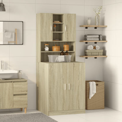 vidaXL Washing Machine Cabinet Sonoma Oak 70.5x24x90 cm 3