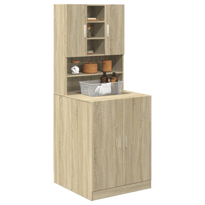 vidaXL Washing Machine Cabinet Sonoma Oak 70.5x24x90 cm 4