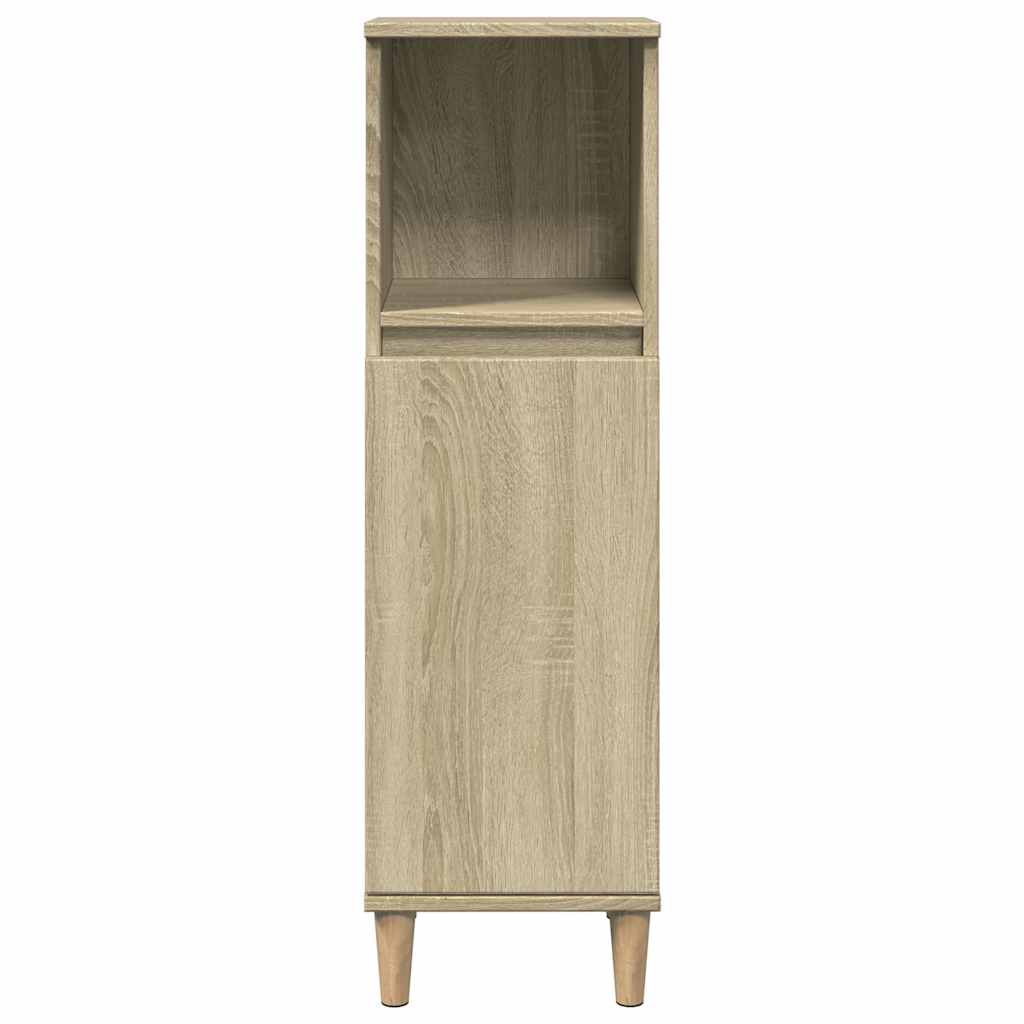 vidaXL Bathroom Cabinet Sonoma Oak 30x30x100 cm Engineered Wood 4