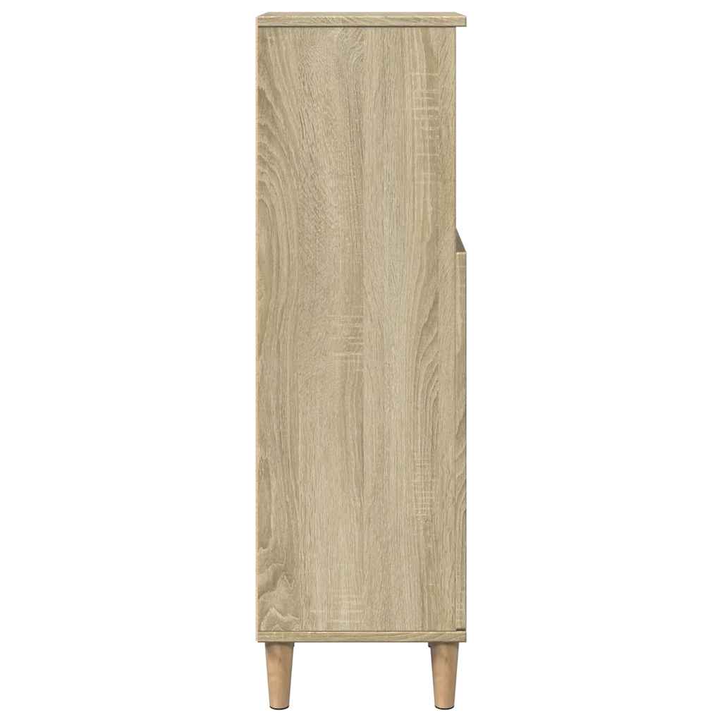 vidaXL Bathroom Cabinet Sonoma Oak 30x30x100 cm Engineered Wood 5