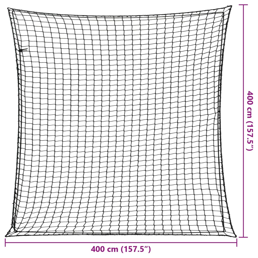 vidaXL Trailer Net with Elastic Rope Black 4x4 m PP 6
