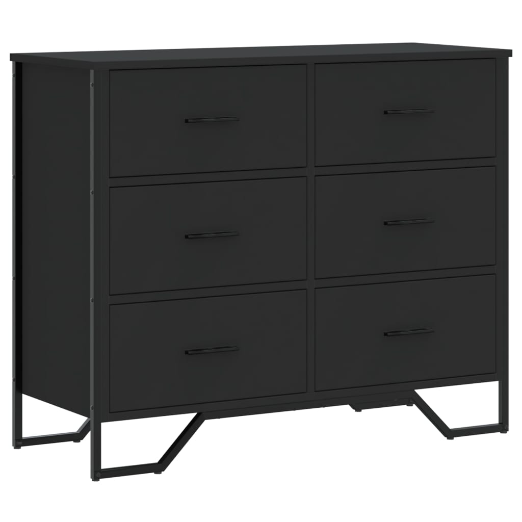 vidaXL Chest of Drawers Black 91x35.5x74.5 cm Engineered wood 2