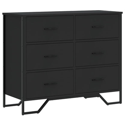 vidaXL Chest of Drawers Black 91x35.5x74.5 cm Engineered wood 2