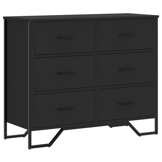 vidaXL Chest of Drawers Black 91x35.5x74.5 cm Engineered wood 2