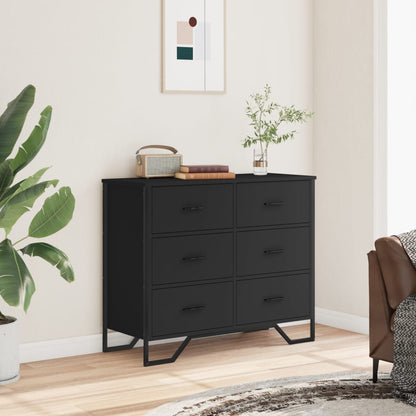 vidaXL Chest of Drawers Black 91x35.5x74.5 cm Engineered wood 3