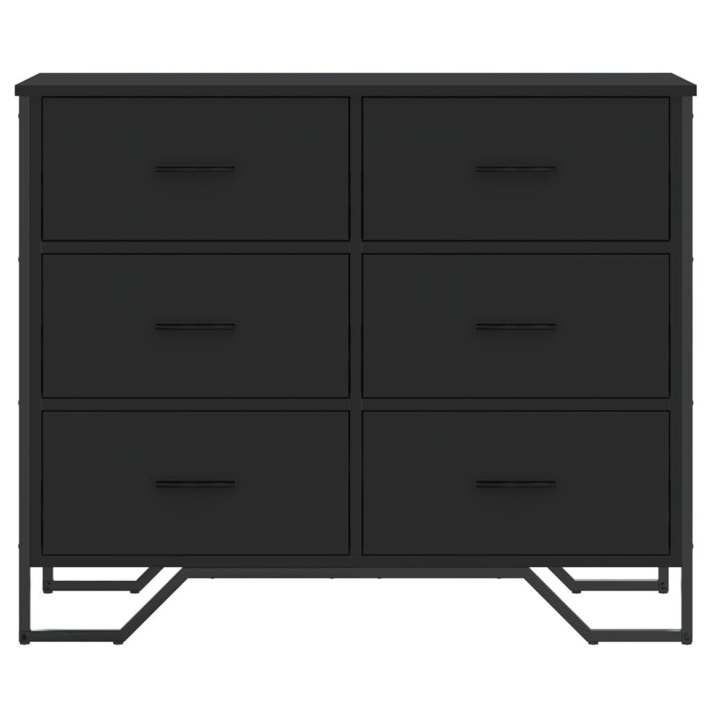 vidaXL Chest of Drawers Black 91x35.5x74.5 cm Engineered wood 4
