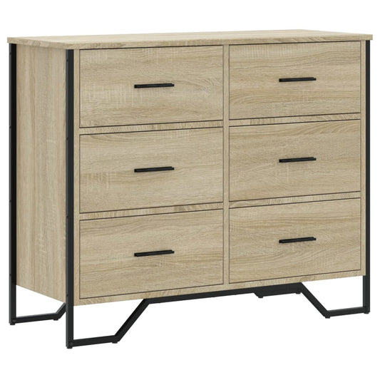 vidaXL Chest of Drawers Sonoma Oak 91x35.5x74.5 cm Engineered wood 2