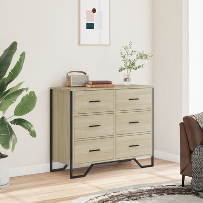 vidaXL Chest of Drawers Sonoma Oak 91x35.5x74.5 cm Engineered wood 3