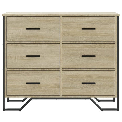 vidaXL Chest of Drawers Sonoma Oak 91x35.5x74.5 cm Engineered wood 4